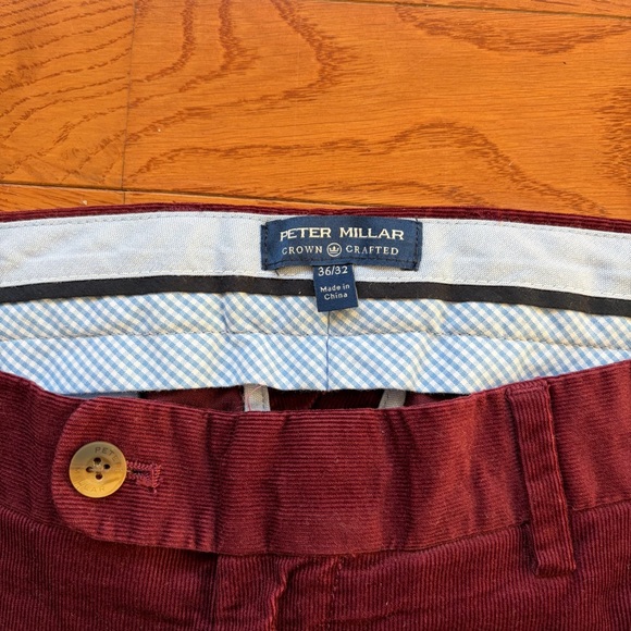 Peter Millar Crown Crafted Corduroy Maroon Pants - Picture 3 of 3